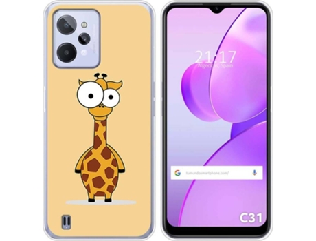 Carcasa para Realme C31 TUMUNDOSMARTPHONE Dibujos Jirafa Multicolor