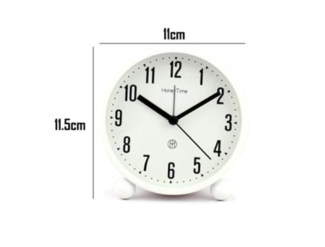Reloj despertador redondo de metal, reloj de escritorio, reloj con luz nocturna de escaneo silencioso