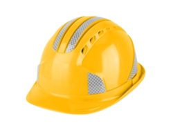 Casco De Seguridad Abs Con Aireación Y Rayas Reflectantes Para Obreros En Sitios De Construcción (amarillo)