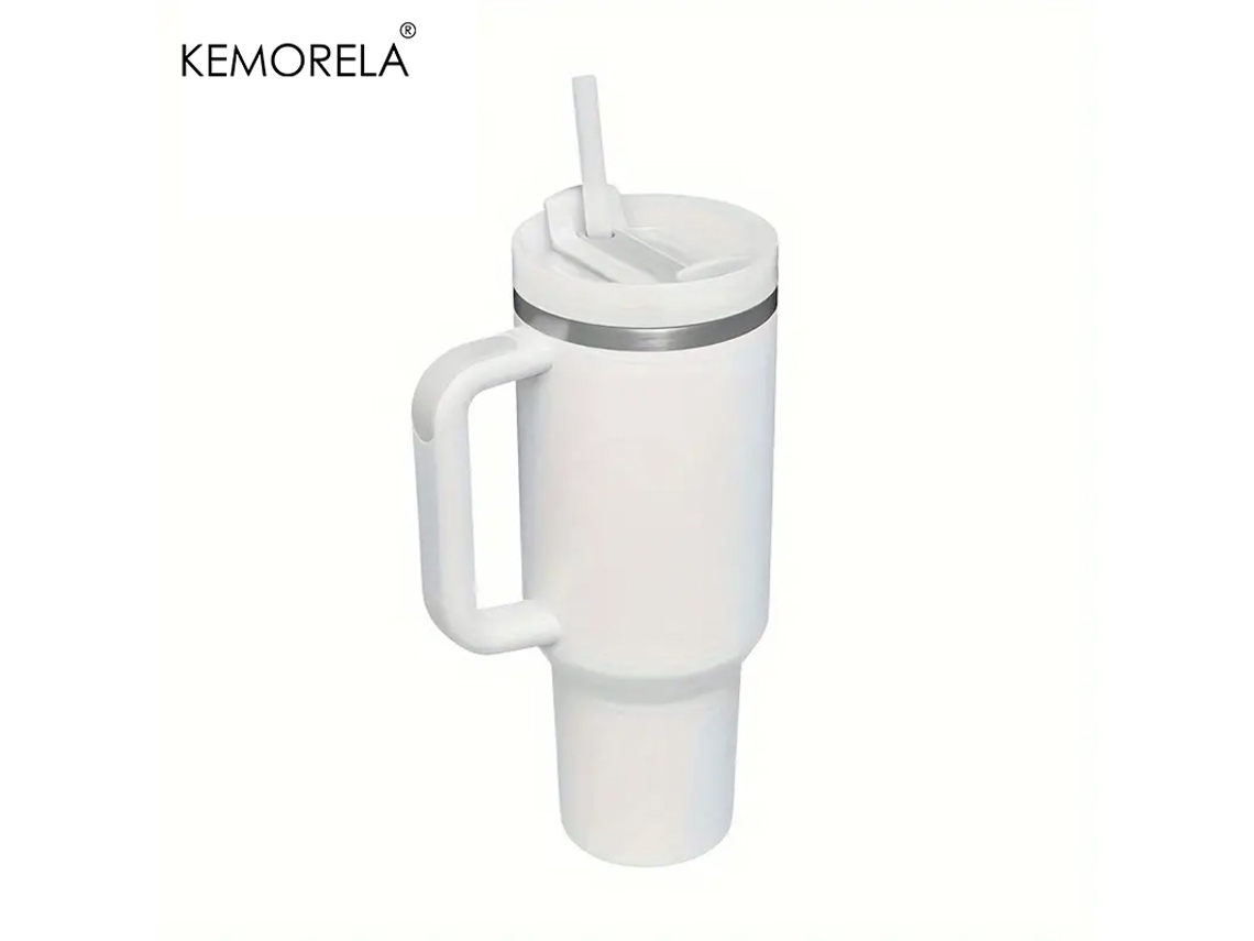 (estilo 2) Taza Térmica De Acero Inoxidable Con Asa, Tapa Y Pajita, Estilo Mujer