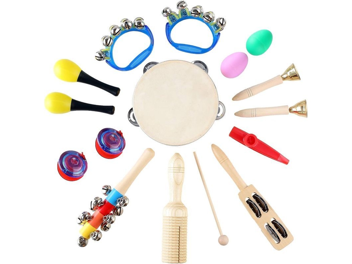 Juego De 15 Instrumentos Musicales De Madera Para Niños: Ritmo Y Percusión (2025)