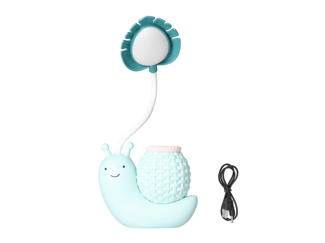 Lámpara de oficina LED 2026 con portalápices y carga USB, hermosa lámpara para estudiantes y niños, azul
