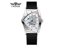 (estilo 8) Relógio Mecânico Masculino Triangular Vazado, À Prova D'água, Totalmente Automático, Com Pulseira Adesiva.