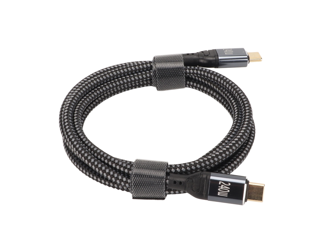 Cabo Usb C Para Usb C Pd240w Carregamento Rápido 480mbps 150cm Nylon Compatível Com Laptops Tablets Celulares