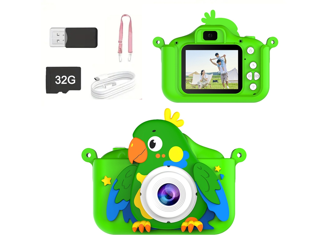 Cámara Infantil, Mini Cámara De Diseño Animado, Cámara Digital (32g-parrot) Czhhmart
