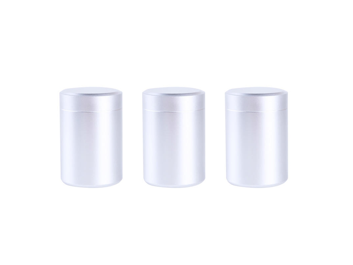 (3 Piezas De Plata) Mini Caja De Té De Metal, Pequeño Contenedor Portátil