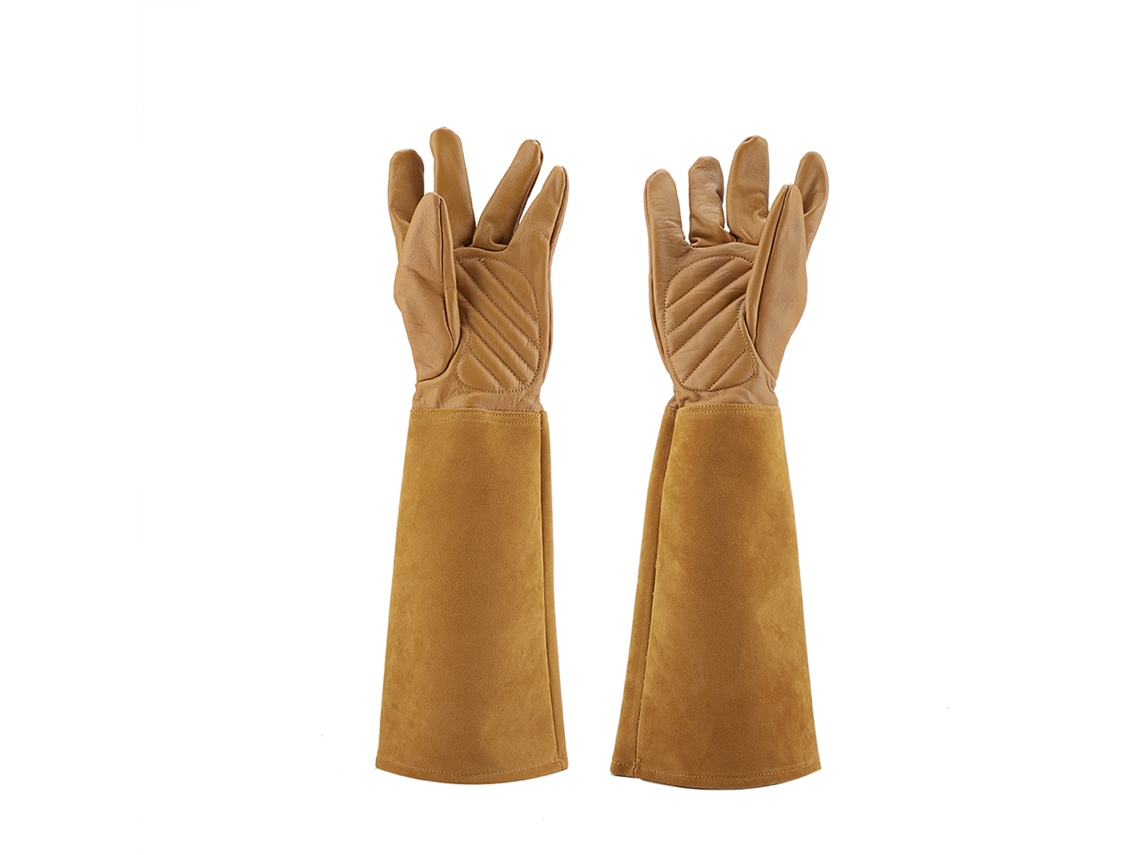 Guantes De Jardinería De Cuero Para Podar Rosales Altos - Resistentes A Pinchazos Y Al Desgaste