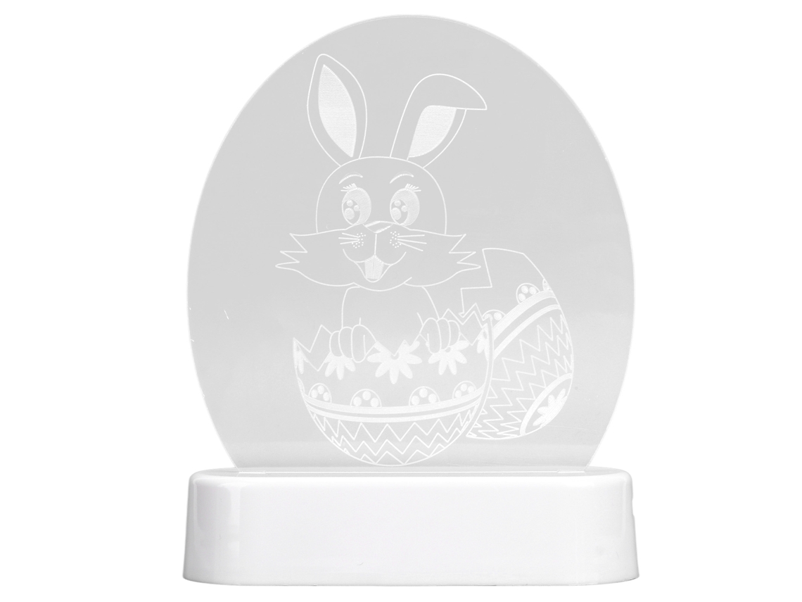 Luz nocturna con forma de conejo 3D, lámpara LED económica fabricada en ABS y acrílico resistente, ideal para niños y Pascua.