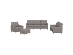 Maison Exclusive - Juego De Sofás Con Cojines 4 Piezas Tela Gris Taupe