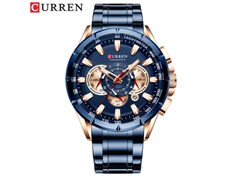 Relojes para hombre, para hombre, relojes de pulsera de cuarzo con calendario a prueba de agua, color azul concha rosa LUUCOZK