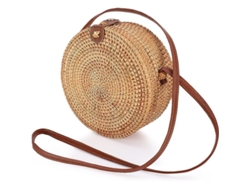 2026-bolsa De Ratán Circular, Bolsa Tejida A Mano Bohemia Para Mujeres, Moda Y Práctica