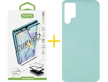 Carcasa + Protector de Pantalla para Samsung Galaxy S21 Ultra 5G ACCETEL Verde Agua