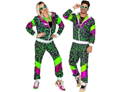 Disfraz de Chándal Animal Print Años 80 verde neón para adulto
