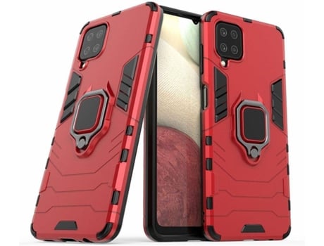 Carcasa + Protector Samsung Galaxy A12 HFS-HOUSE Kickstand Rojo