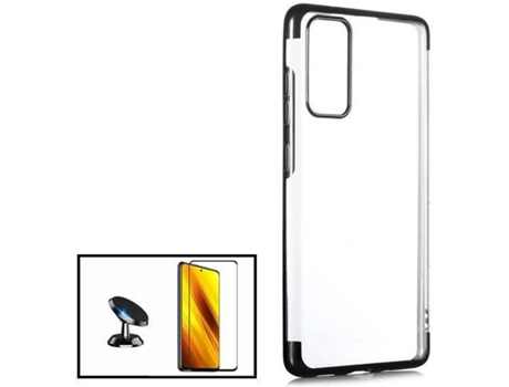 Kit Funda, Protector y Soporte Huawei P Smart 2021 PHONECARE Negro