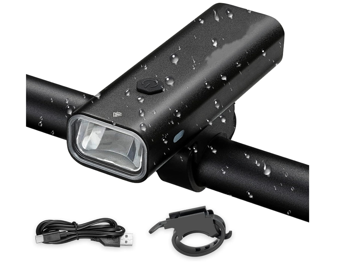 Luces Led Para Bicicleta Recargables Por Usb De 600 Lúmenes, Potente Faro Para Bicicleta Resistente Al Agua Ipx6 (negro)