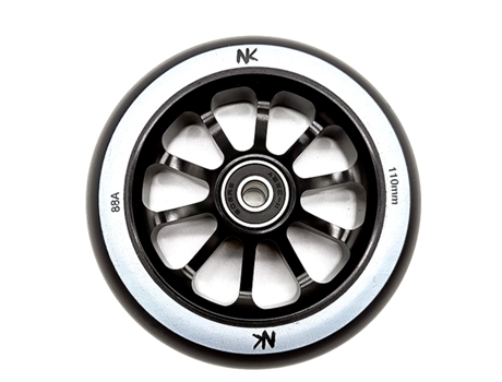 Rueda Sport Nokaic 110mm para Patinete Freestyle, Goma Negra-Gris, Núcleo de Radios