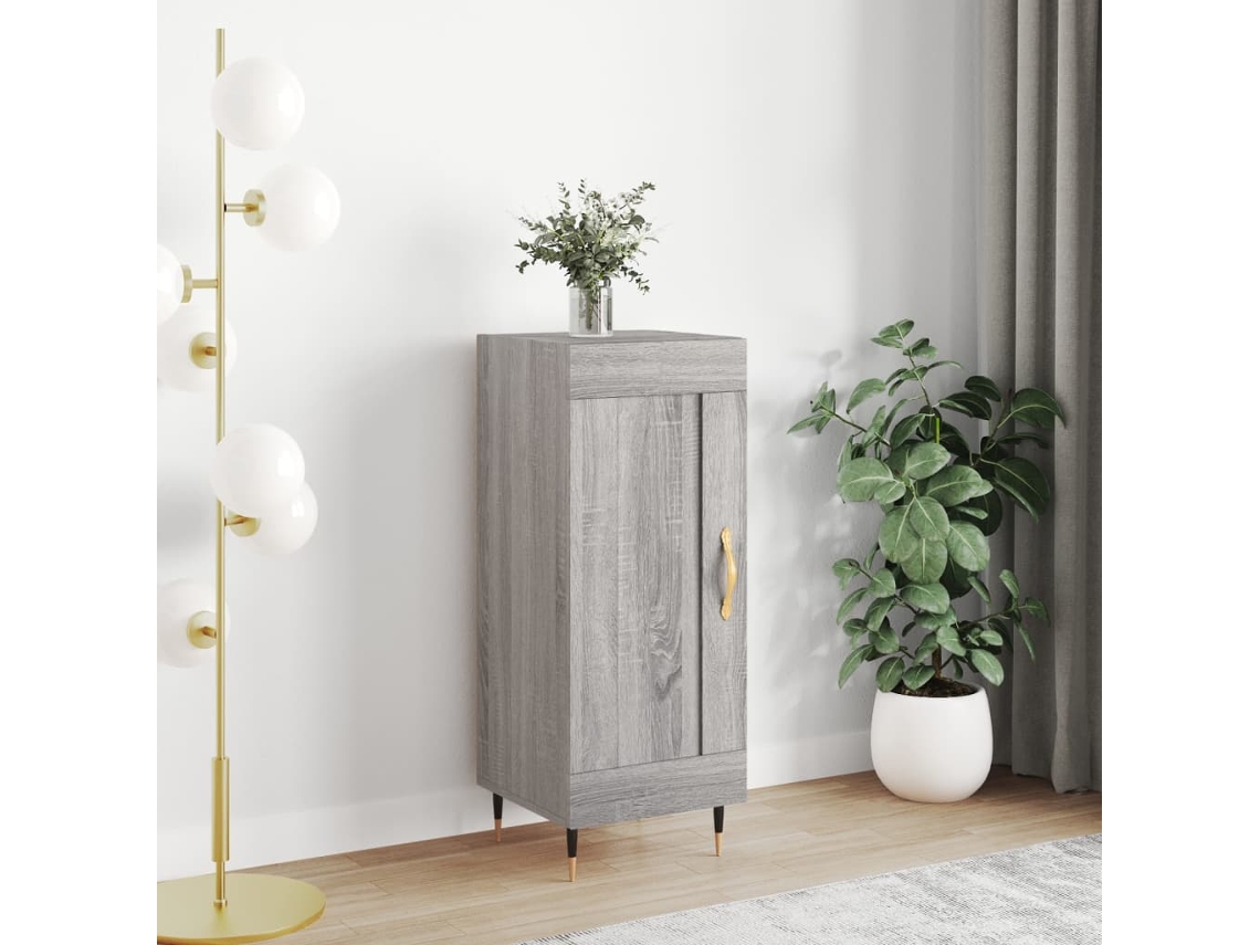 Aparador Madera De Ingeniería Gris Sonoma 34,5x34x90 Cm