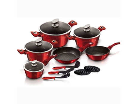 Baterías de Cocina BERLINGER HAUS (16-20-24-28 cm - Aluminio Forjado - Rojo)