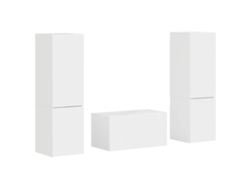 Conjunto de mueble de TV de 5 piezas en blanco brillante EXCLUSIVO DE LA CASA