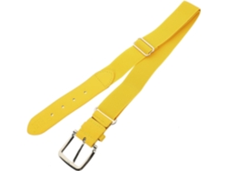 Cinturón De Béisbol Elástico Unisex De Piel Sintética Amarilla, Con Agujeros Ajustables, Talla Única.