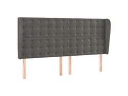 Cabecero con solapas, terciopelo gris oscuro, MAISON EXCLUSIVE, 203x23x118 cm