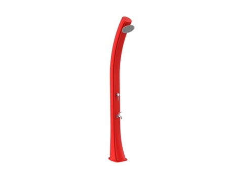 Starmatrix RIOXXL Ducha solar curva de polietileno Ideal para el jardín H 226 cm 40 L, Rojo