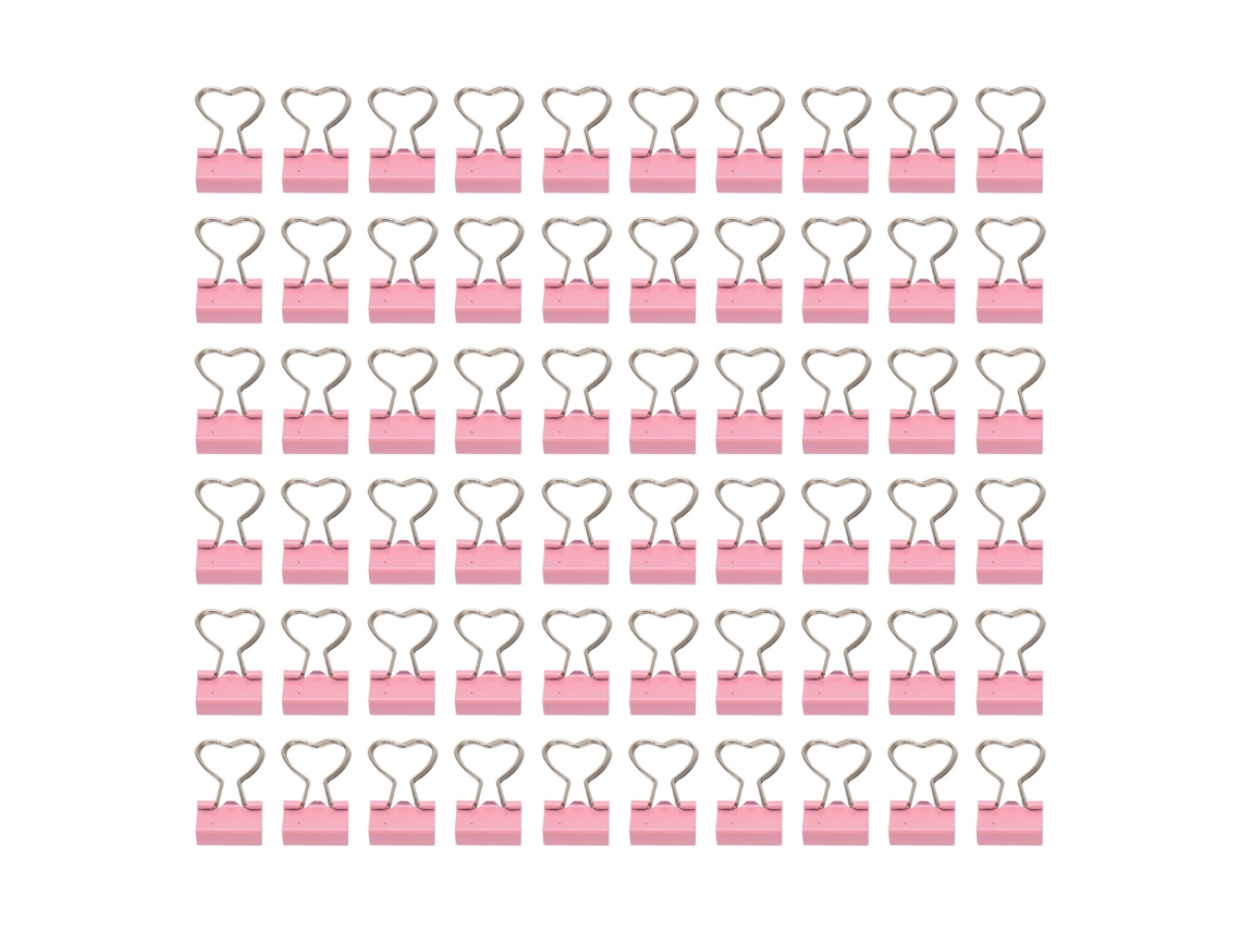 60 Clips De Carpeta Con Mango En Forma De Corazón Rosa, Fuerza De Sujeción Fuerte Para Papeles, Entradas Y Ropa