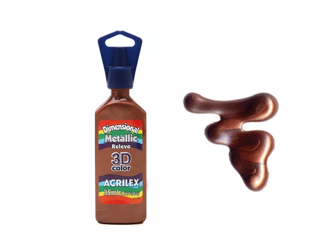 Dimensiones. Relieve 3D Metálico 35Ml Cobre 534 Acrilex