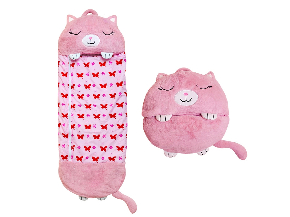 Saco De Dormir Para Niños 2 En 1 Animal De Dibujos Animados Divertido Con Almohada Plegable 165 * 70 Cm CHRUI Gato