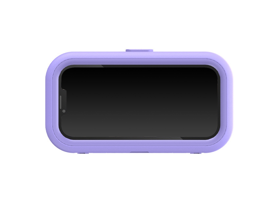 Soporte Para Teléfono De Ducha 360 Grados Rotatorio Impermeable Montaje En Pared Sin Taladrar Case Morado