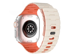 Correa magnética de silicona para Apple Watch (46/49/45/44 mm) con un solo pasador y estampado de caballo CSYY