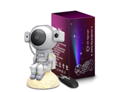 Proyector De Estrellas Y Galaxias Con Forma De Astronauta: Incluye Temporizador, Control Remoto Y Altavoz Bluetooth.