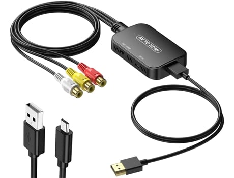 Convertidor RCA a HDMI Adaptador AV a HDMI para PS1, PS2, PS3 VENISYMLIS