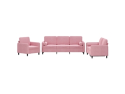 Maison Exclusive - Juego De Sofás Con Cojines 3 Piezas Terciopelo Rosa