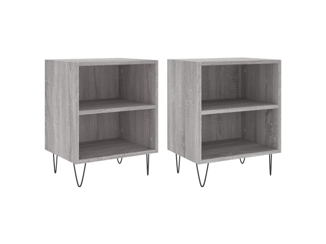 Maison Exclusive - Mesita De Noche 2 Uds Madera Ingeniería Gris Sonoma 40x30x50 Cm