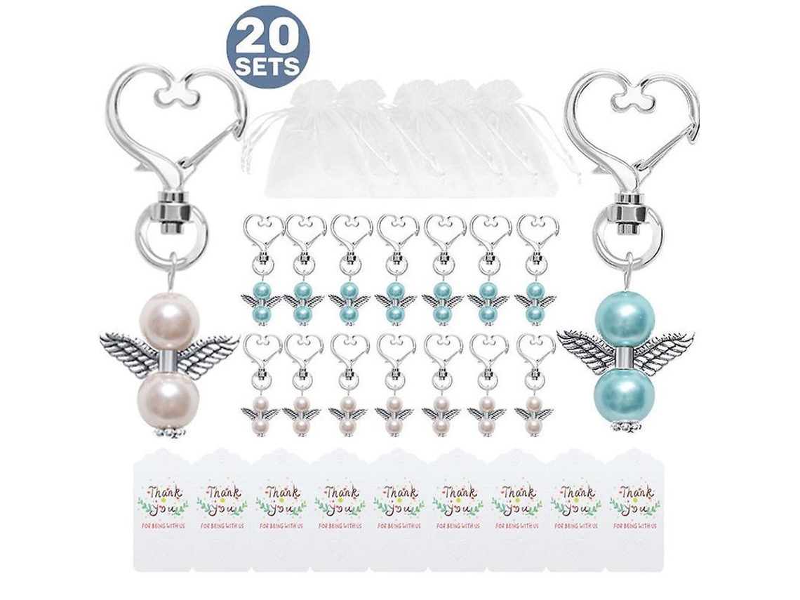 Juego De 20 Llaveros Con Diseño De Ángel, Incluyendo Un Llavero Con Diseño De Perla De Ángel.