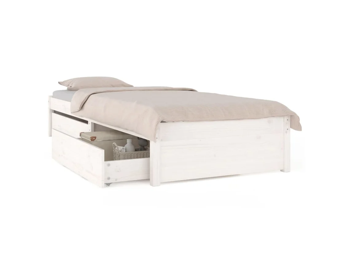 Maison Exclusive - Estructura De Cama Con Cajones Blanco 75x190 Cm