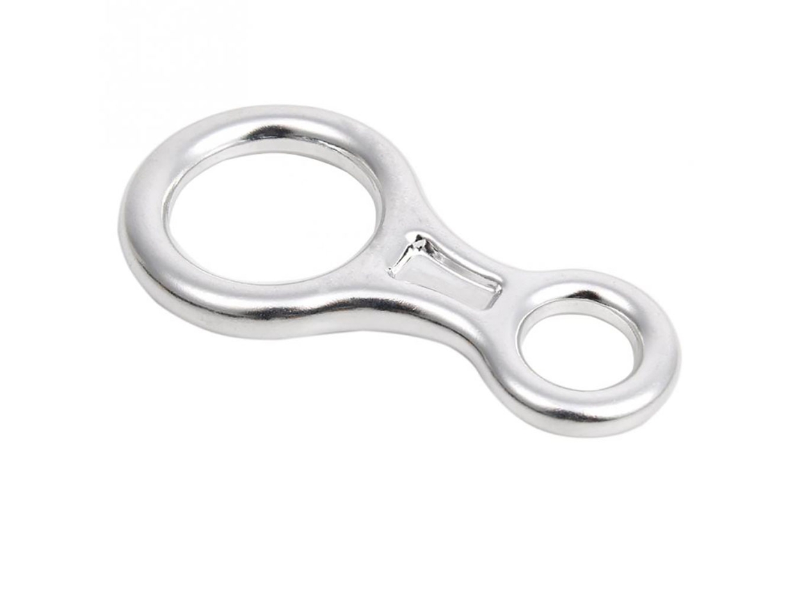 Dispositivo De Descenso Figure 8 De Aluminio 35kn/3500kg Para Rescate Y Escalada, Mosquetón De Escalada Plateado