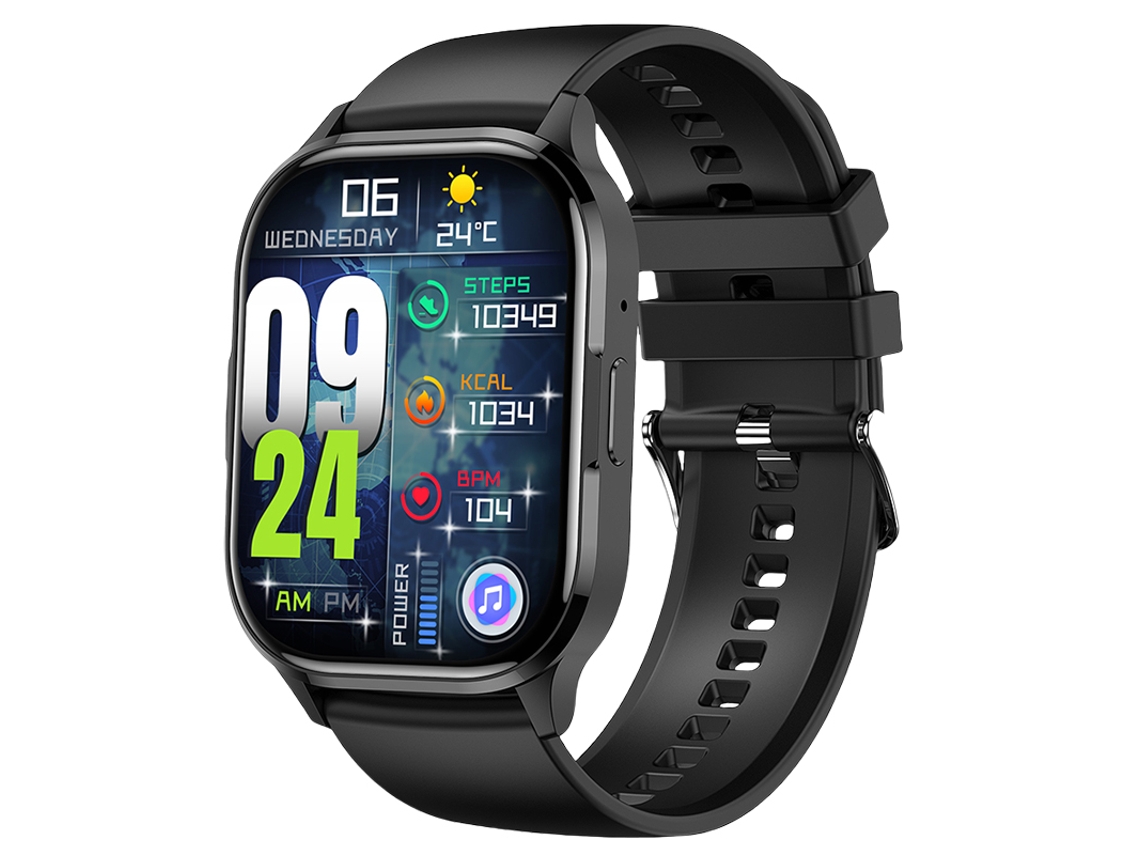 Reloj inteligente Mdug (negro), pantalla AMOLED de 2.01 pulgadas, compatible con llamadas Bluetooth.