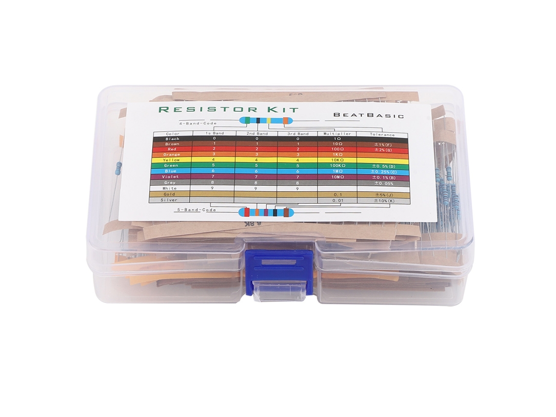 Kit De Resistencias De Película Metálica 1280pcs 1r-10m 64 Modelos 1/4w Componentes Electrónicos