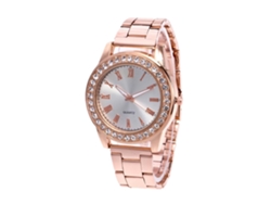 Reloj De Pulsera Unisex Sencillo E Informal Con Brazalete De Acero Y Movimiento De Cuarzo (oro Rosa).