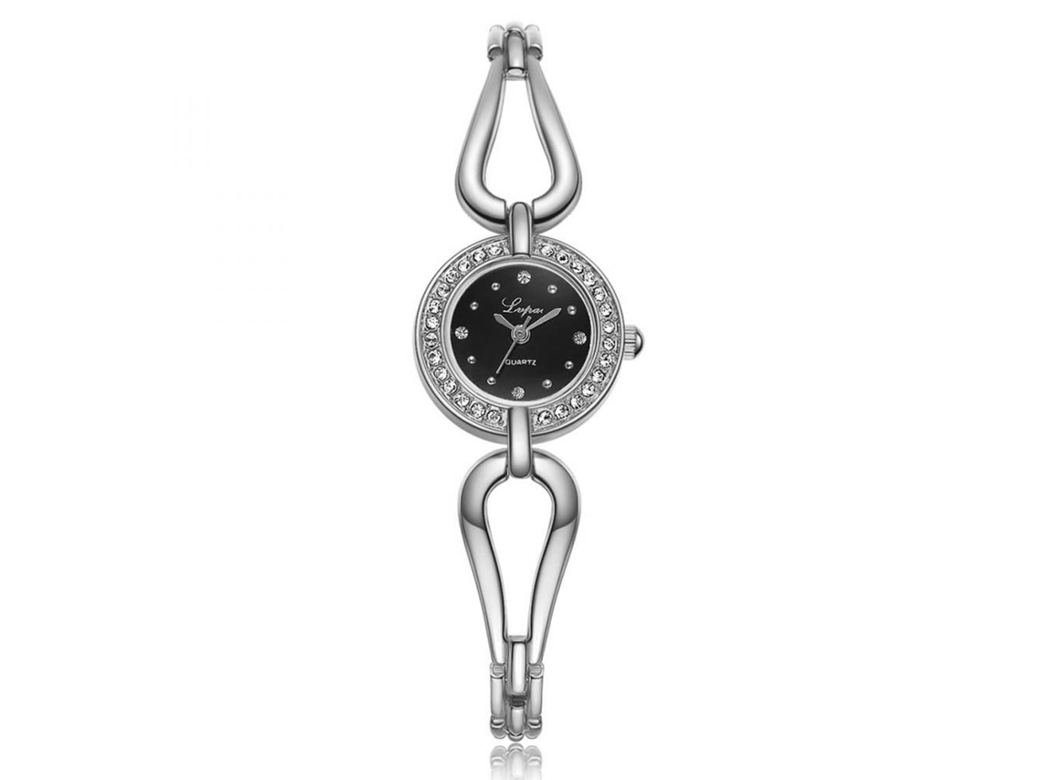 Reloj De Pulsera Analógico De Cuarzo Para Mujer Gaiety Con Decoración De Diamantes De Imitación (marrón Claro)
