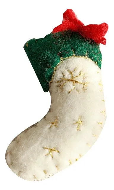 Adornos navideños de fieltro de lana nueva para colgar en el árbol de Navidad.
