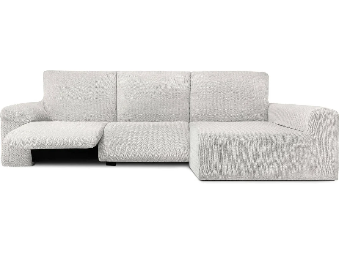 Funda de Chaise Longue Relax Derecha EYSA Premium Jaz Tejido Multielástico (360 x 180 x 120 cm - Poliéster y Algodón - Crudo)
