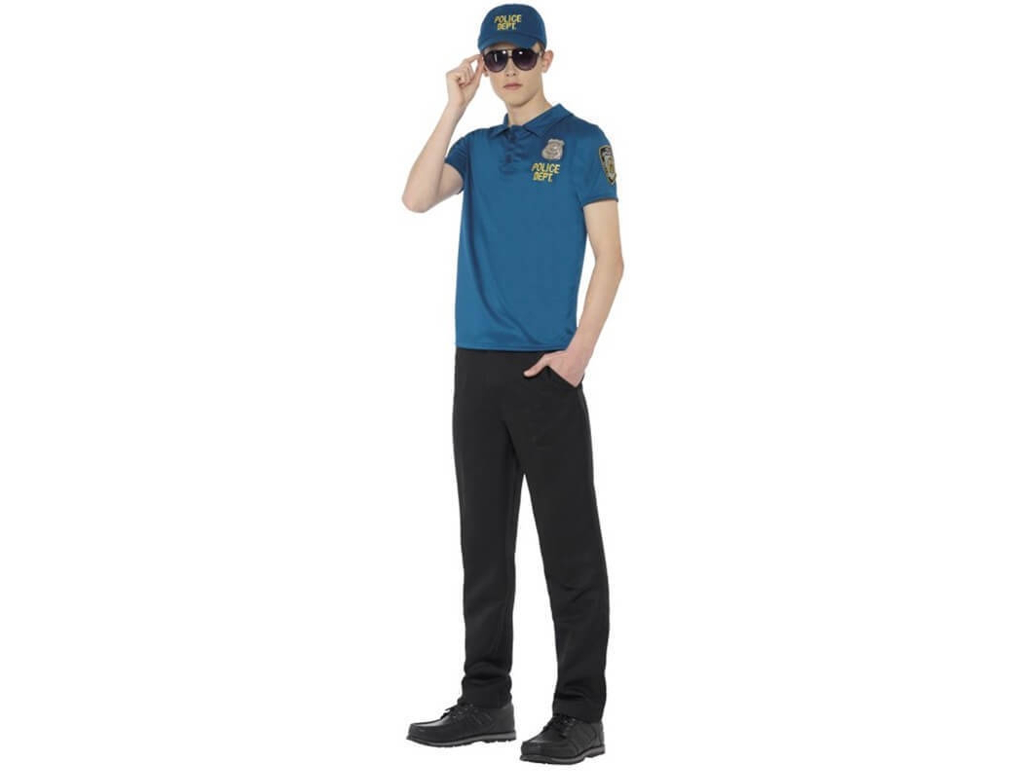 Disfraz de Hombre DISFRAZZES Policía Com Camiseta, Gorra Y Gafas (Talla: S)