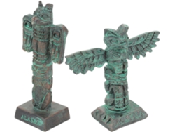 Conjunto De 2 Estatuas De Resina Para Jardín Con Símbolo Tribal De Alas.