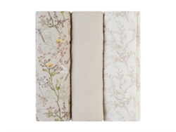 Juego de pañales de muselina Secret Garden, paquete de 3, 100 x 100 cm, color beige Kikkaboo