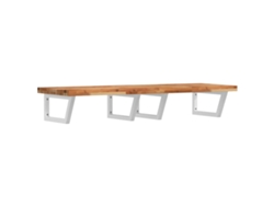 Estante de lavabo de pared acero y VIDAXL madera maciza de acacia