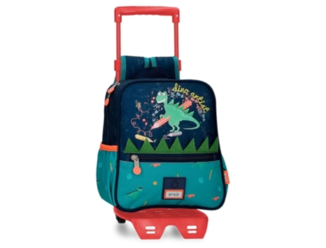 Mochila pequeña para niño Enso Dino artist con carro.